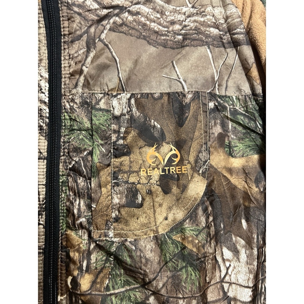 Realtree Xtra Camo Fleece Jacket Mens XL Full Zip Hunting Outdoor Brown - Picture 5 of 16